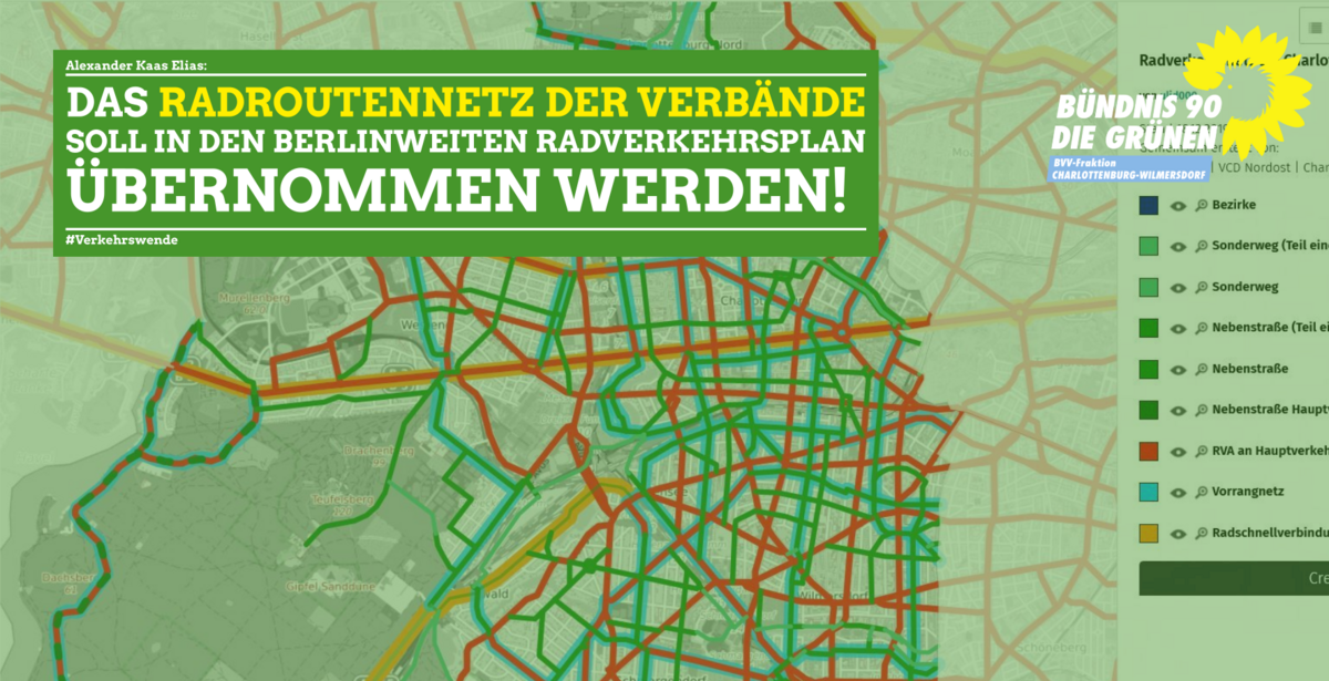 Das Radroutennetz der Verbände übernehmen!