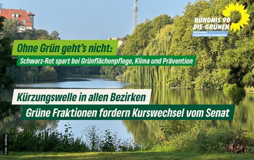 Ohne Grün geht’s nicht: Schwarz-Rot spart bei Grünflächenpflege, Klima und Prä-vention Kürzungswelle in allen Bezirken – Grüne Fraktionen fordern Kurswechsel vom Senat