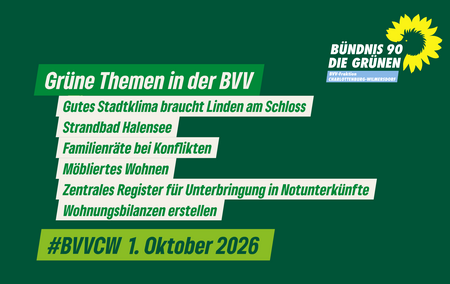 Grüne Themen in der Bezirksverordnetenversammlung Charlottenburg-Wilmersdorf am 1.10.2026