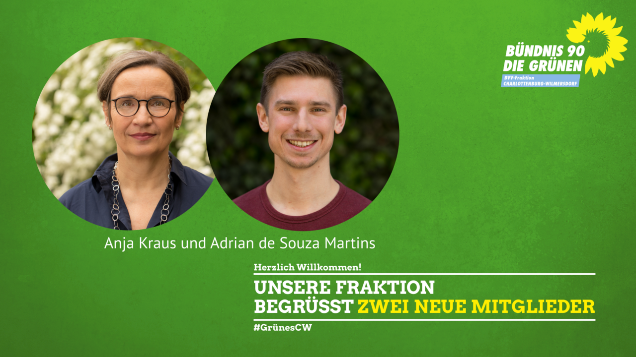 Grüne Fraktion begrüßt zwei neue Mitglieder