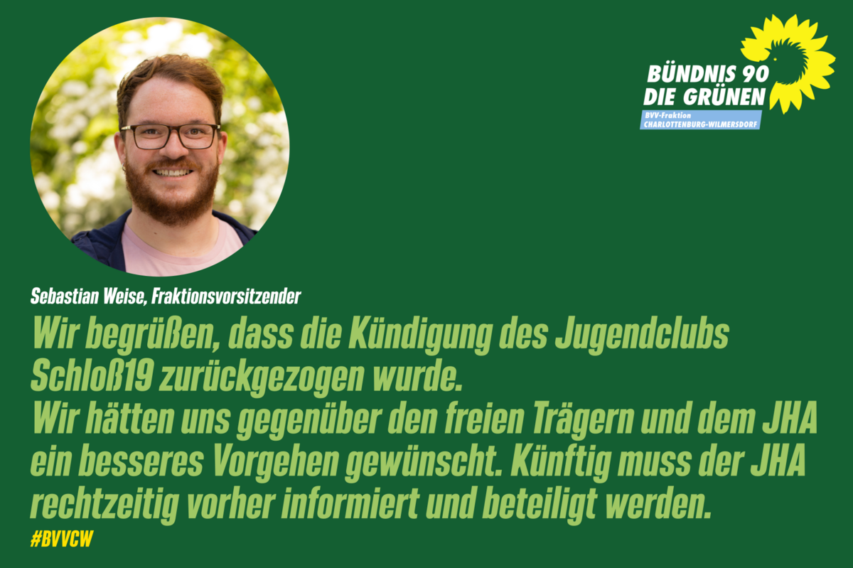Sebastian Weise zur Kündigung des Jucendclubs Schloß 19