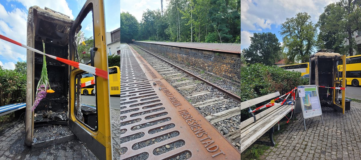 Verbrannte Bücherbox am Gleis 17