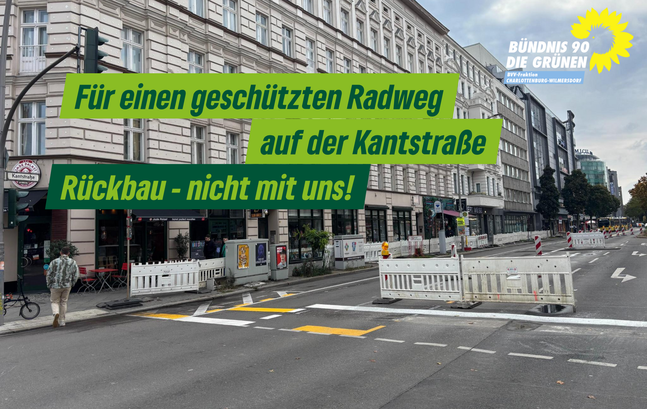 Bauarbeiten zum Rückbau des Radwegs auf der Kantstraße